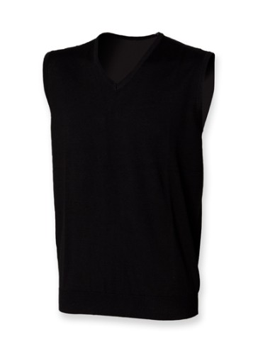 HEN-H724-Mens Lightweight Sleeveless V-Neck Jumper